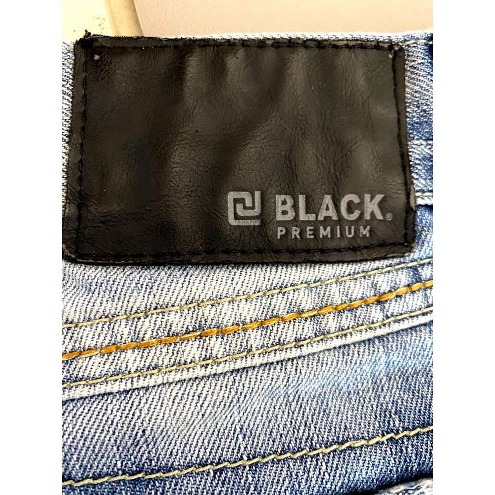 CJ Black Jeans Men 32x32 Big Hit Back Pockets Deco Button Distressed Indian Head - Picture 5 of 8